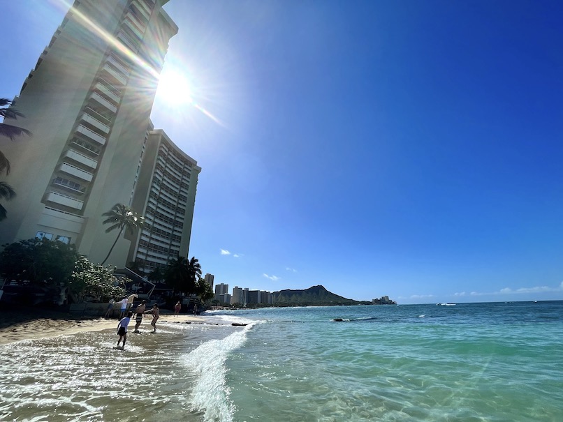 ハレクラニ（ハワイ）のビーチアクセス：ホテル前のビーチ（1）