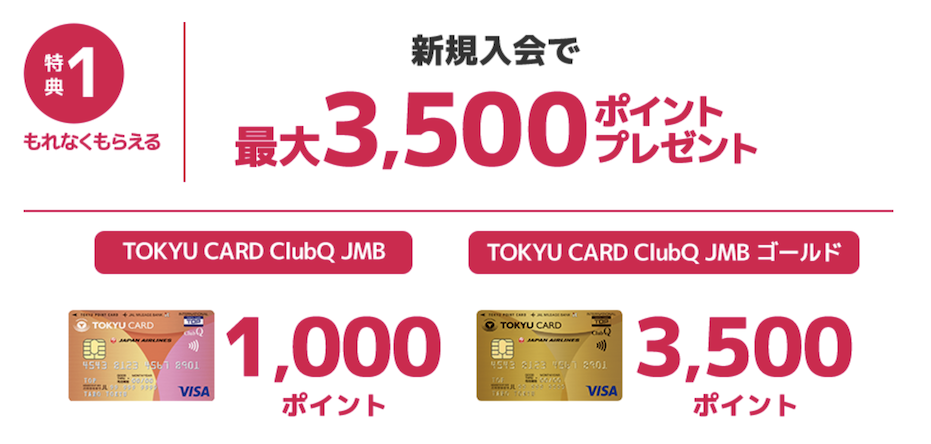 東急カードの入会キャンペーン：特典1